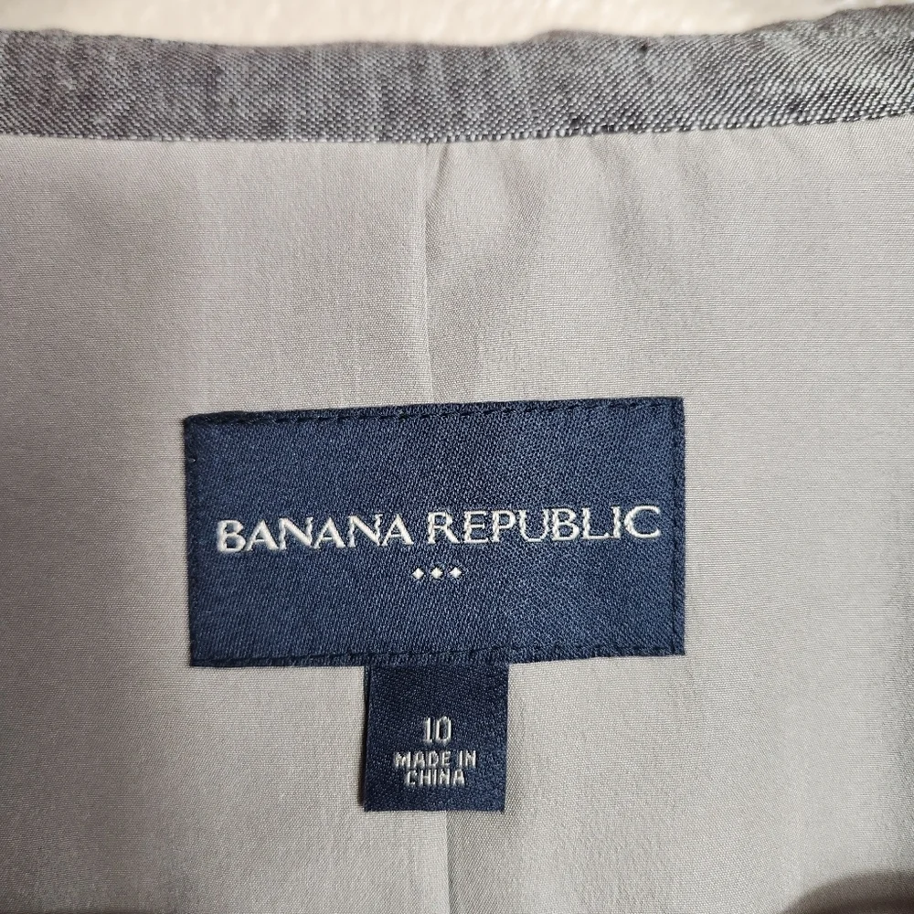 Banana Republic Womens 100% Linen Short 2 Button Collar Blazer-Size 10 - Picture 6 of 8